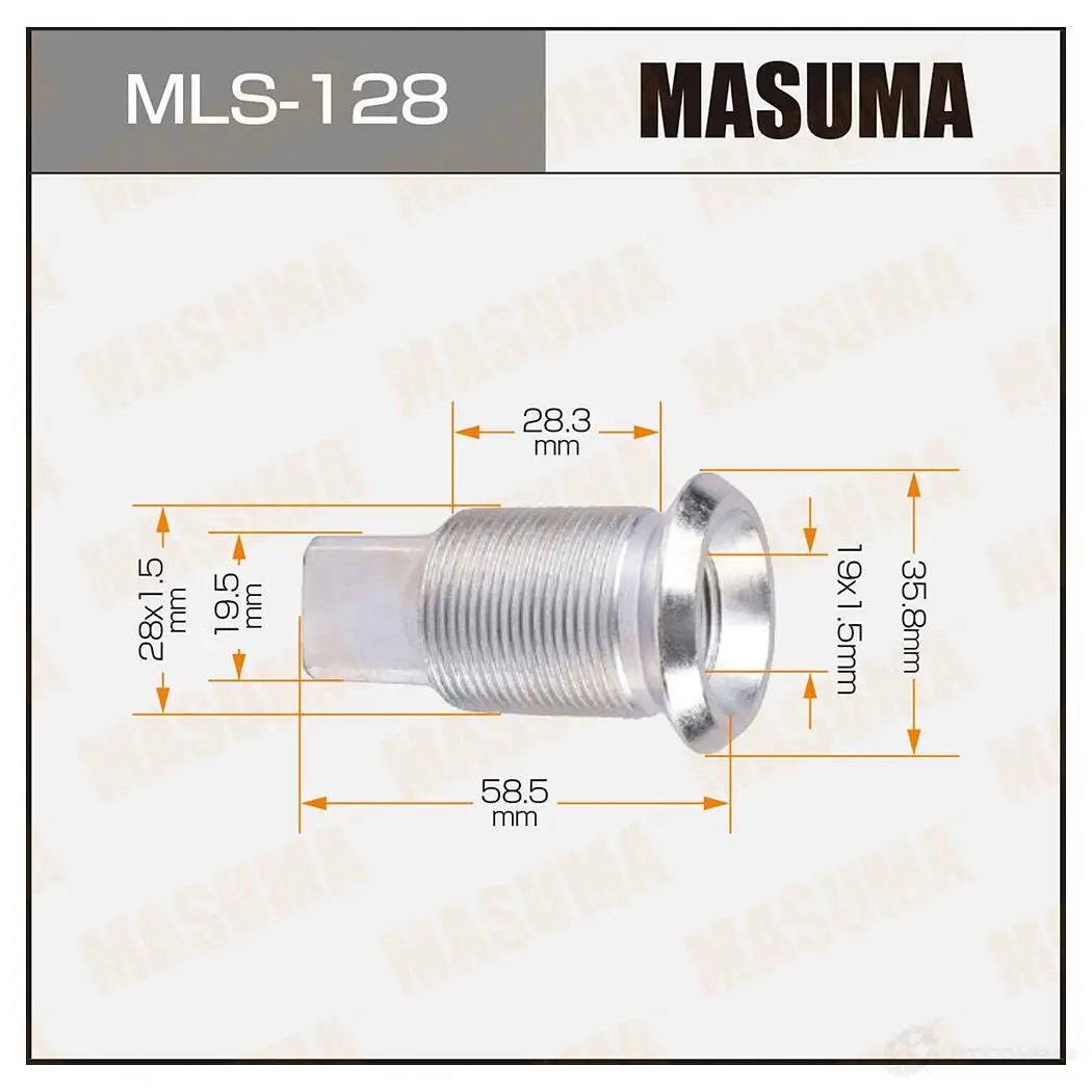 Футорка колесная M28x1.5(L), M19x1.5(L) MASUMA 1422878796 E41O F MLS-128