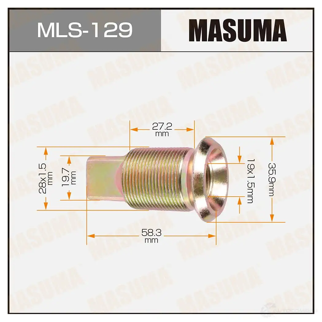 Футорка колесная M28x1.5(R), M19x1.5(R) MASUMA 05G Q6 MLS-129 1422878795