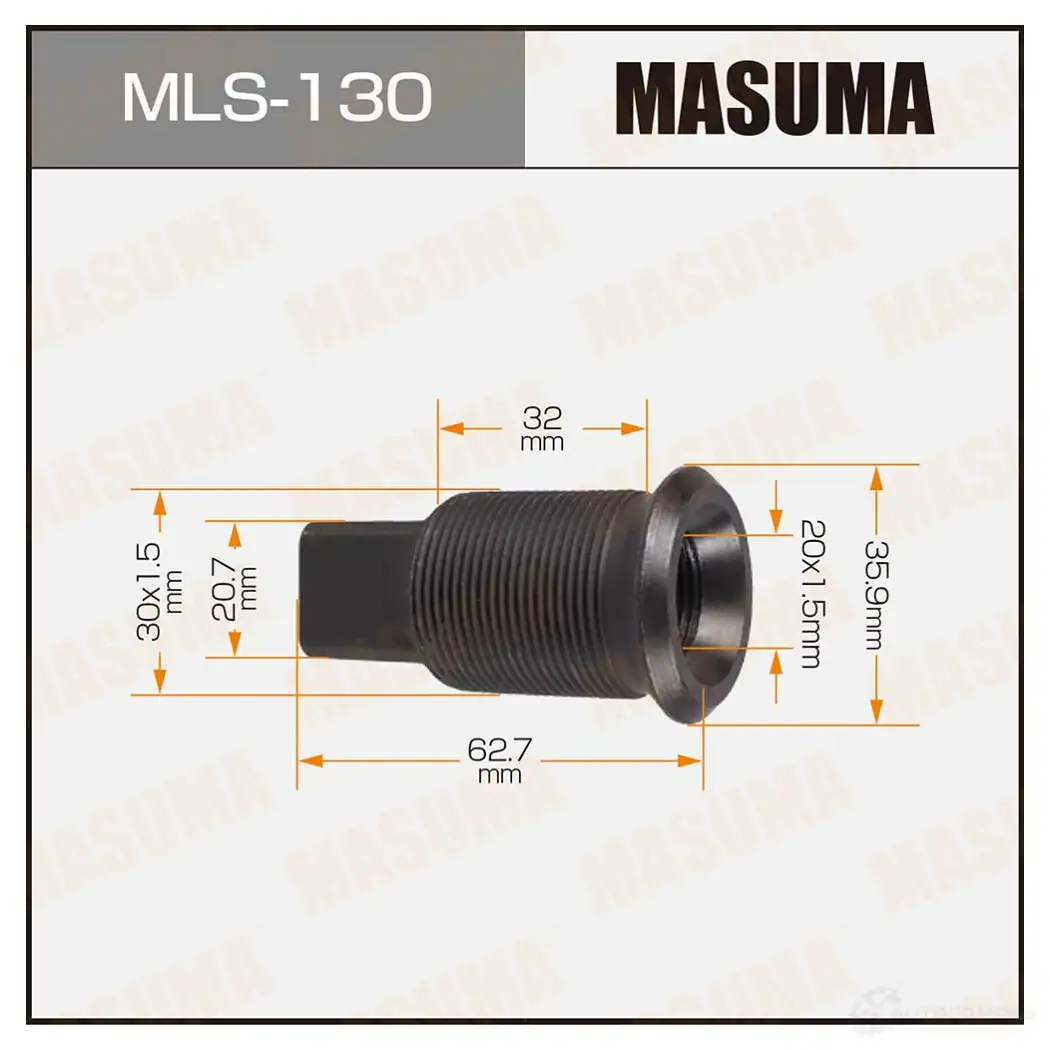 Футорка колесная M30x1.5(R), M20x1.5(R) MASUMA 1422878794 MLS-130 KI1 O1V изображение 0