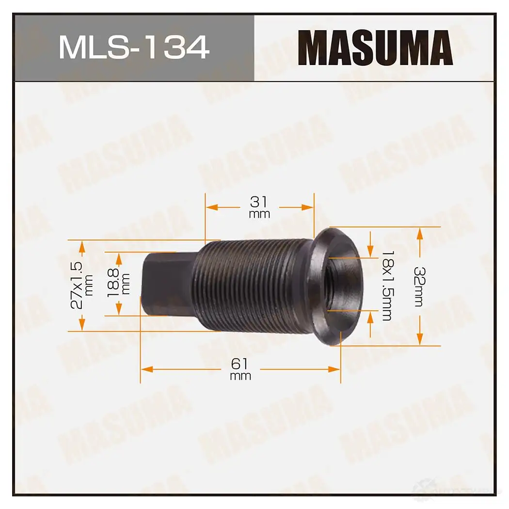 Футорка колесная M27x1.5(L), M18x1.5(L) MASUMA 1422878790 YJ ATW MLS-134