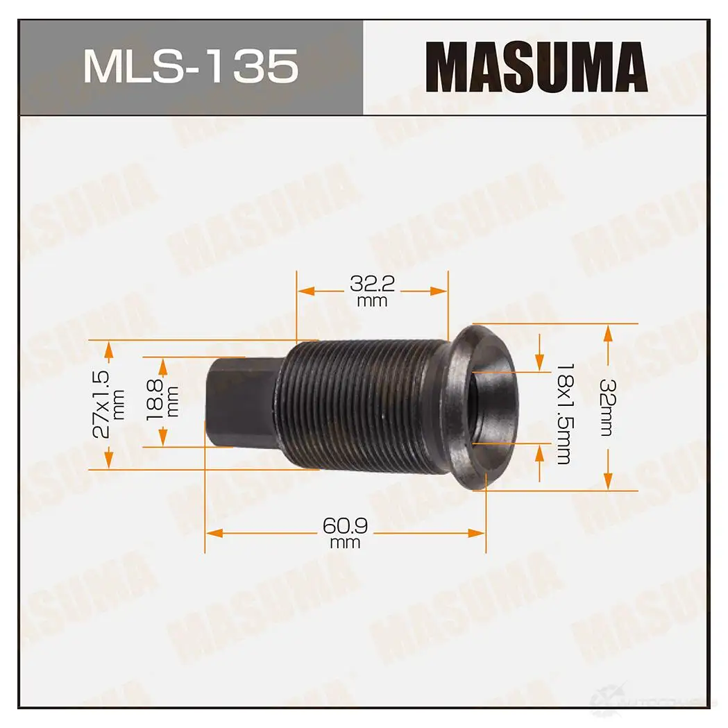 Футорка колесная M27x1.5(R), M18x1.5(R) MASUMA 882S9 4H MLS-135 1422878789