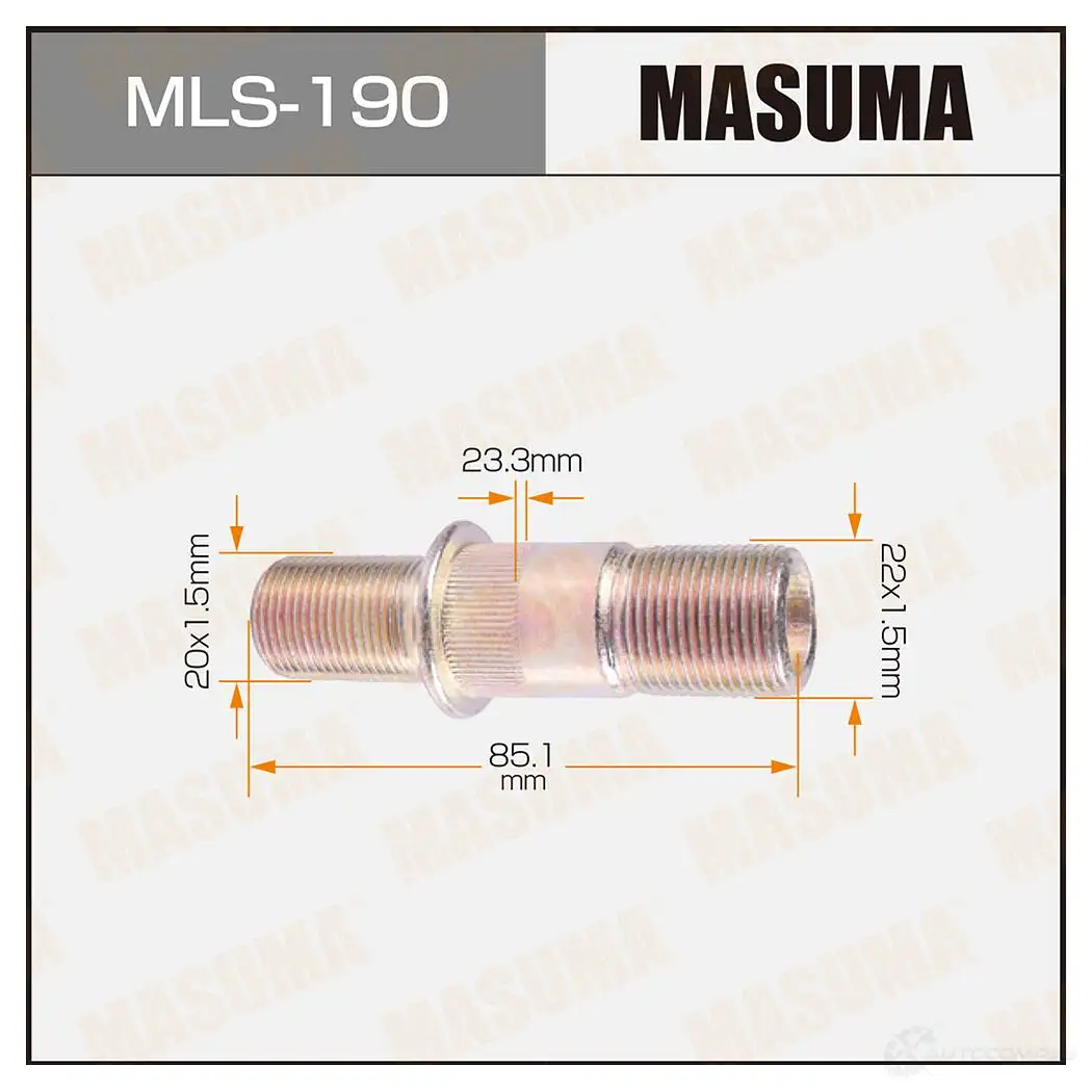 Шпилька колесная M22x1.5(R), M20x1.5(R) MASUMA 3U8Q D 1422878839 MLS-190