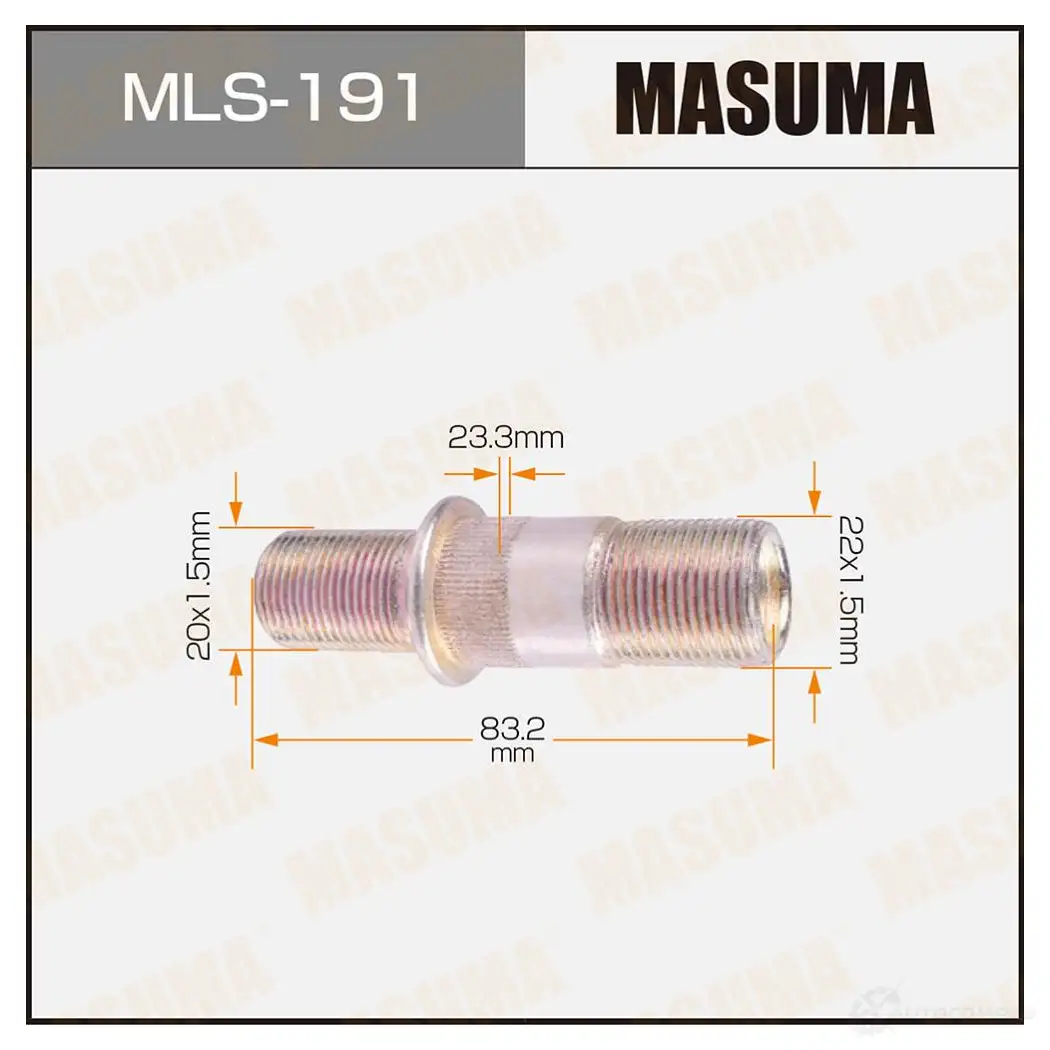 Шпилька колесная M22x1.5(R), M20x1.5(L) MASUMA DS18 H 1422878838 MLS-191