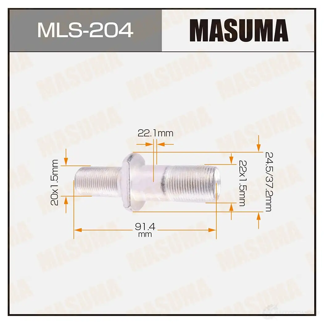 Шпилька колесная M22x1.5(R), M20x1.5(L) MASUMA VUOC 6Y MLS-204 1422882990
