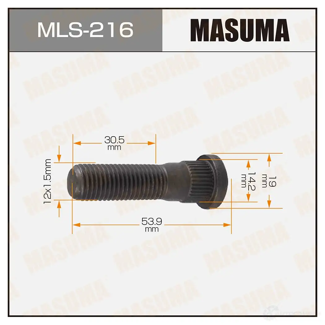 Шпилька колесная M12x1.5(R) MASUMA 6K UZQC4 MLS-216 1422878834 изображение 0