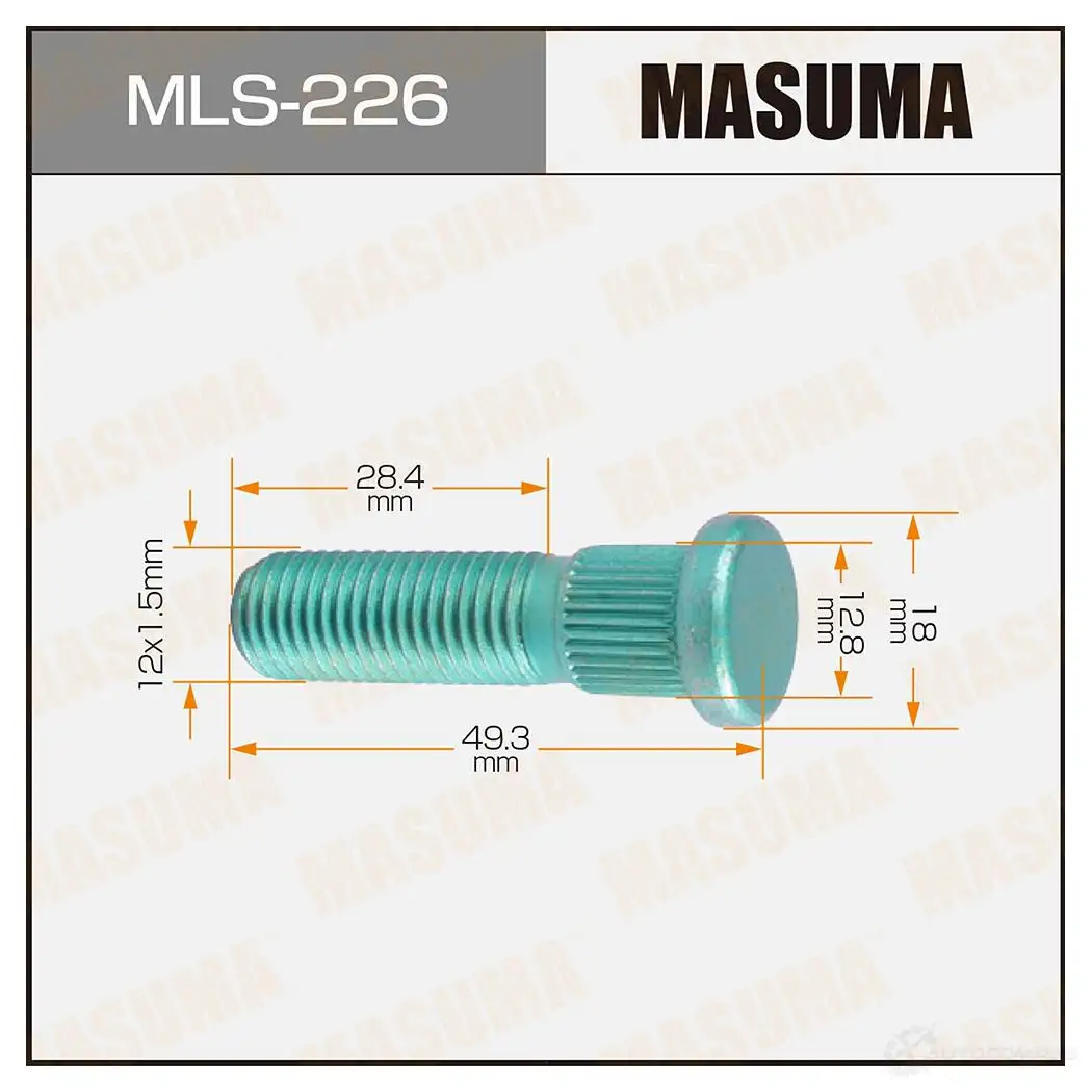 Шпилька колесная M12x1.5(R) MASUMA 1422878833 Y9R2J C MLS-226 изображение 0