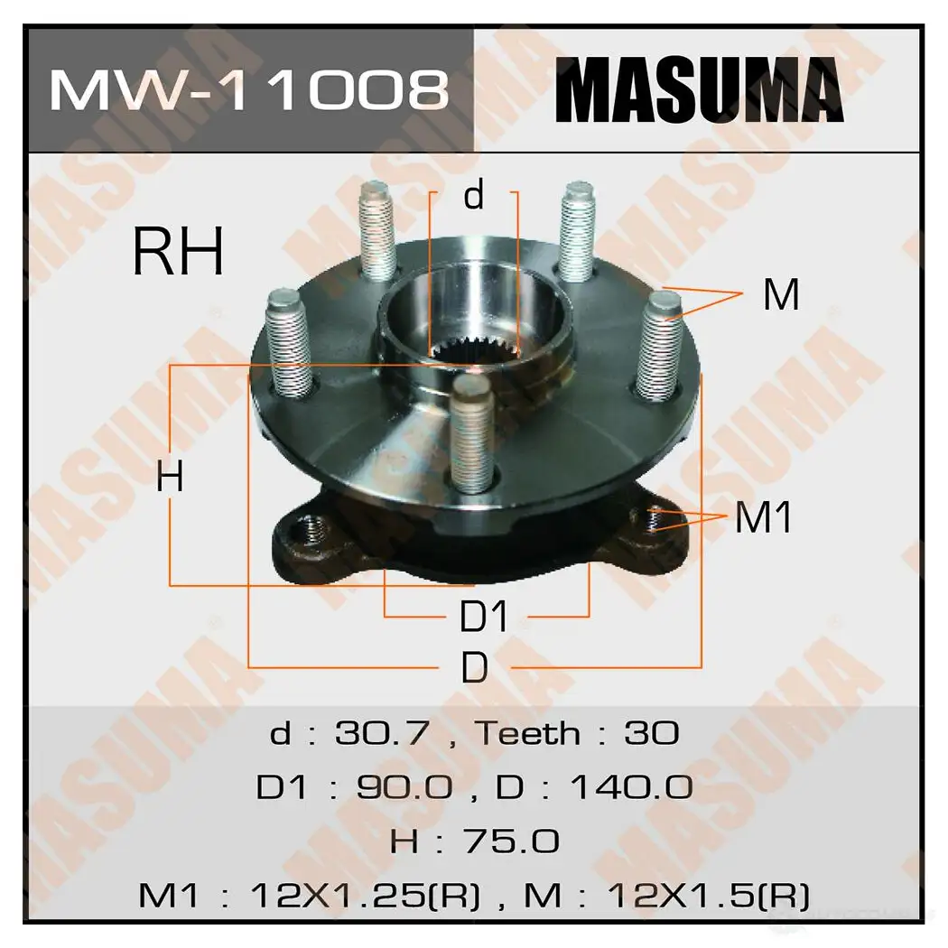 Ступичный узел MASUMA 1422879472 MW-11008 Z1ET VQ изображение 0