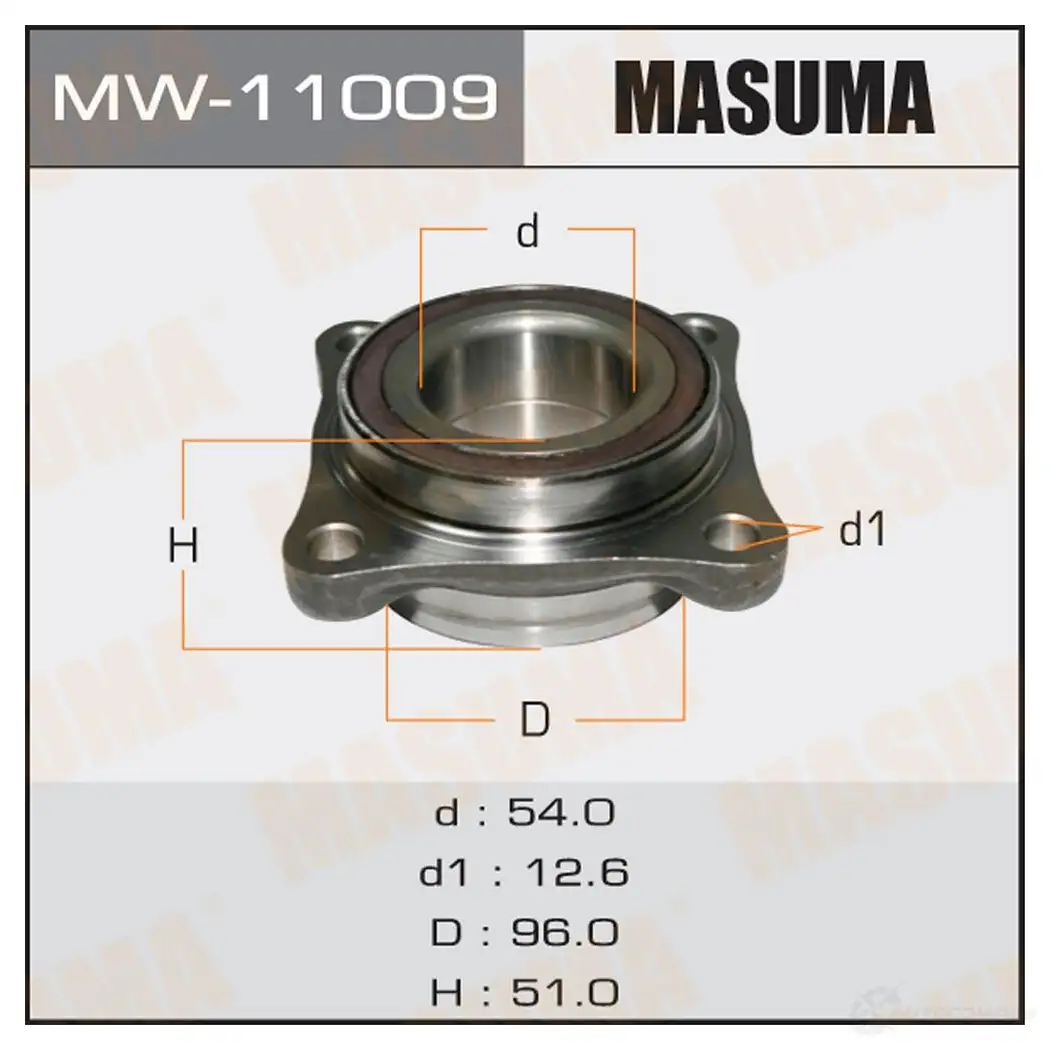Ступичный узел MASUMA MW-11009 R OTWX4T 1422879471 изображение 0