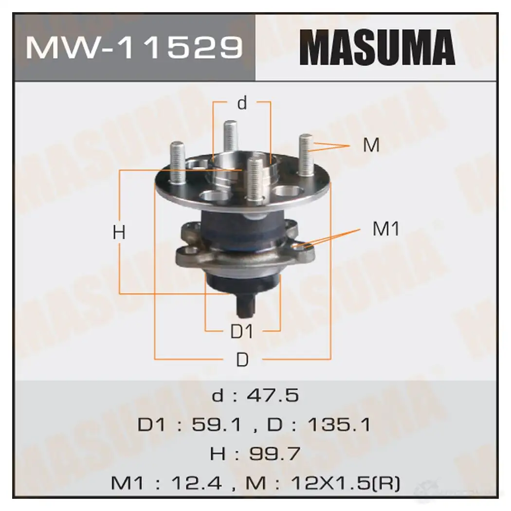 Ступичный узел MASUMA 66WGCE O 1422879368 MW-11529 изображение 0