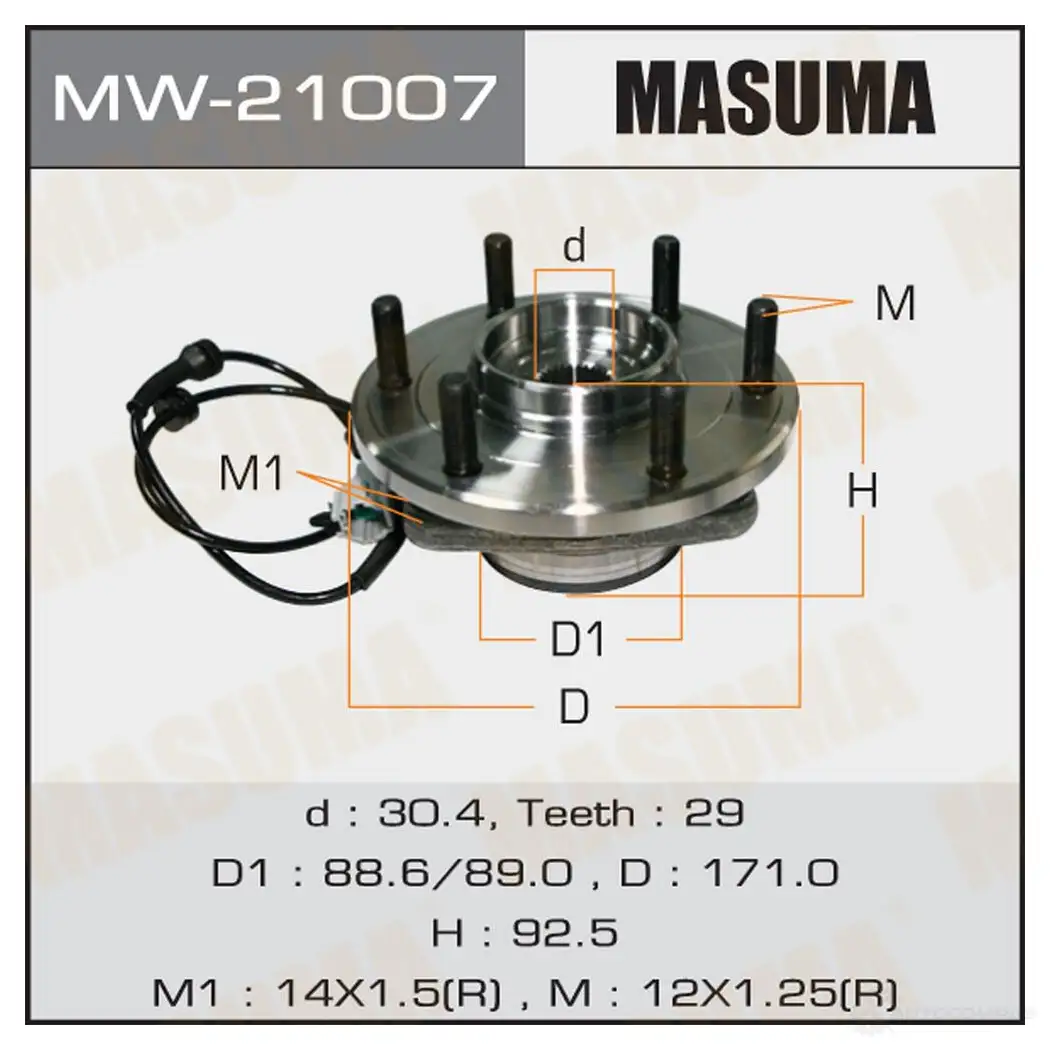 Ступичный узел MASUMA 1422879398 IFI3 0Y MW-21007 изображение 0