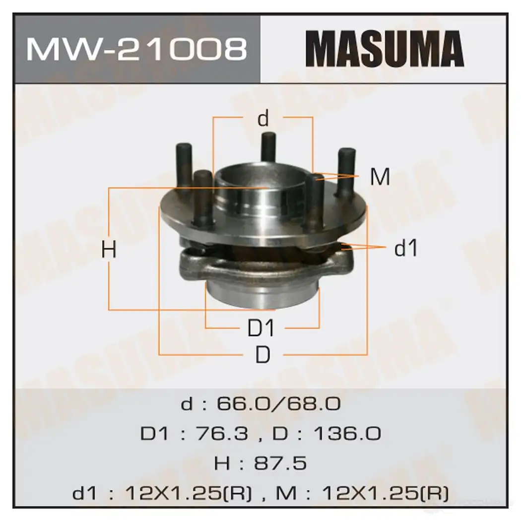 Ступичный узел MASUMA 1422879397 S P2OPYN MW-21008 изображение 0