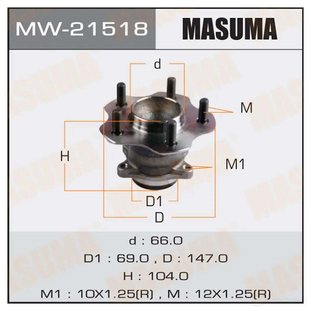 Ступичный узел MASUMA 1422879383 GJV 5M MW-21518 изображение 0