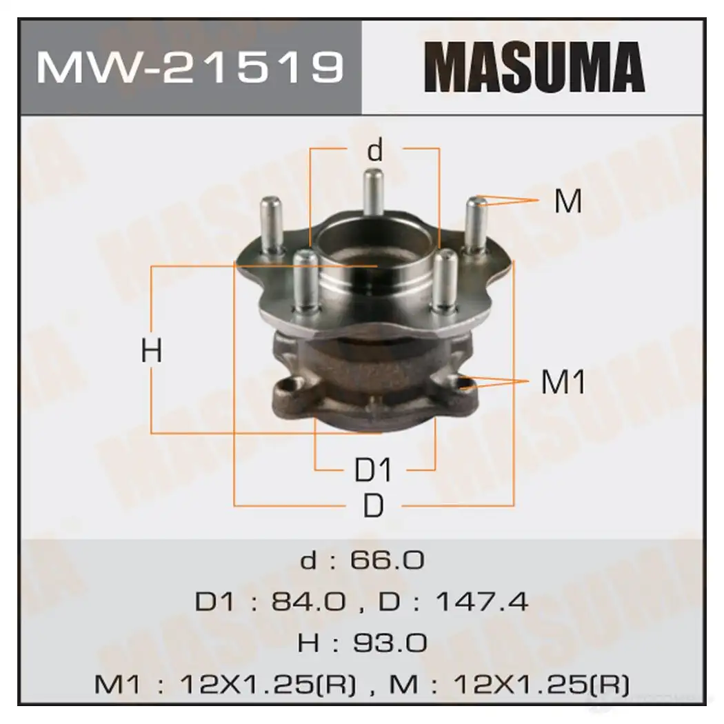 Ступичный узел MASUMA 1422879382 O QYNEN MW-21519 изображение 0