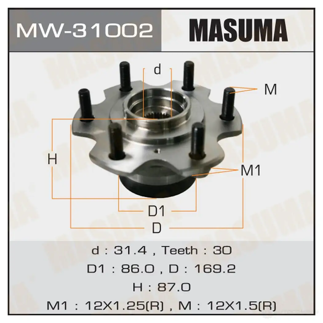 Ступичный узел MASUMA 1422879417 B1V AV MW-31002 изображение 0