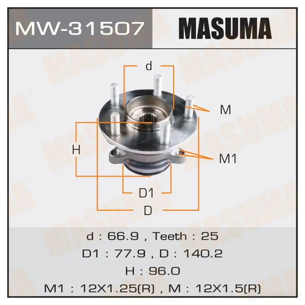 Ступичный узел MASUMA 1422879407 MW-31507 POP 37F изображение 0