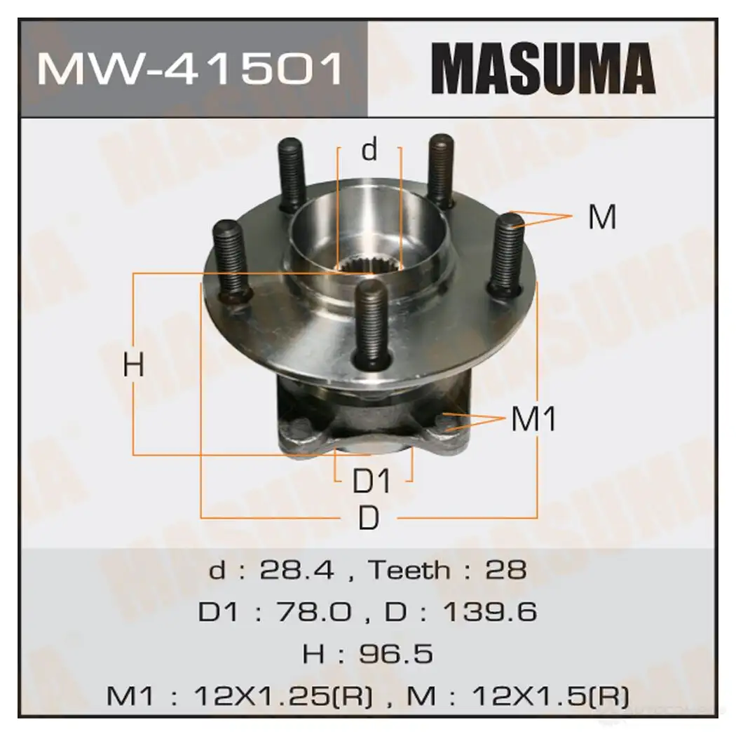 Ступичный узел MASUMA G6LO I4X 1422879406 MW-41501 изображение 0