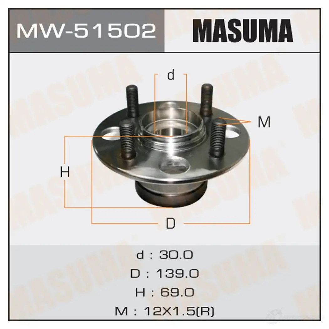 Ступичный узел MASUMA MW-51502 0X LIY79 1422879458 изображение 0