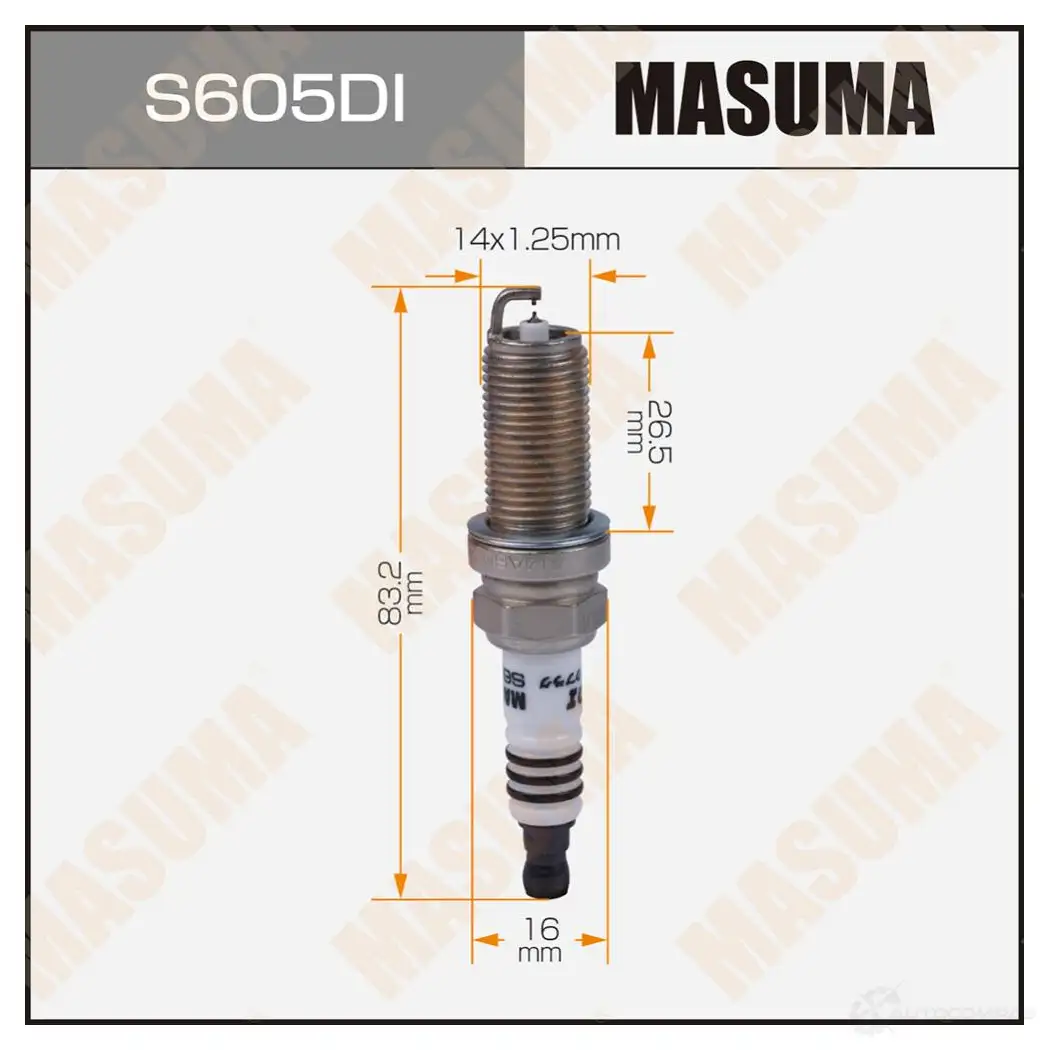 Свеча зажигания иридий+иридий DILFR7K9G MASUMA 1439698936 R4 F98O S605DI