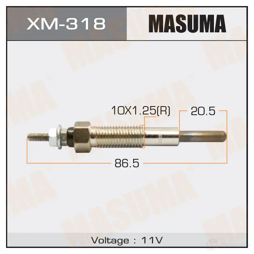 Свеча накаливания MASUMA XM-318 1422887665 UO50 P изображение 0