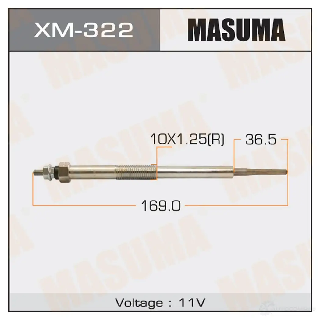 Свеча накаливания MASUMA 1422887680 XM-322 8I RRQ1 изображение 0