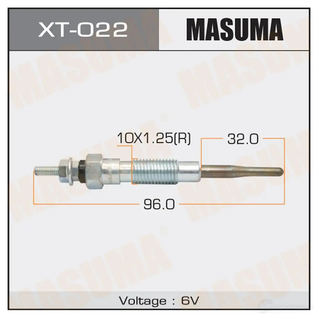 Свеча накаливания MASUMA XT-022 1422887677 8M RJAPD изображение 0