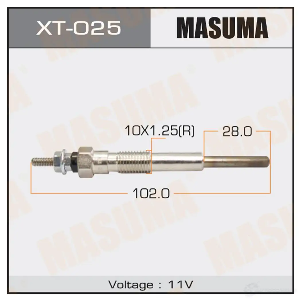 Свеча накаливания MASUMA 6B1N9Q U 1422887684 XT-025 изображение 0