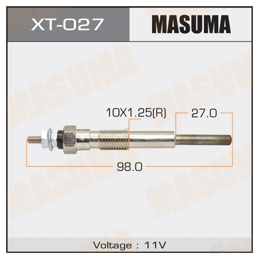 Свеча накаливания MASUMA 1422887682 XT-027 U MWIJ изображение 0