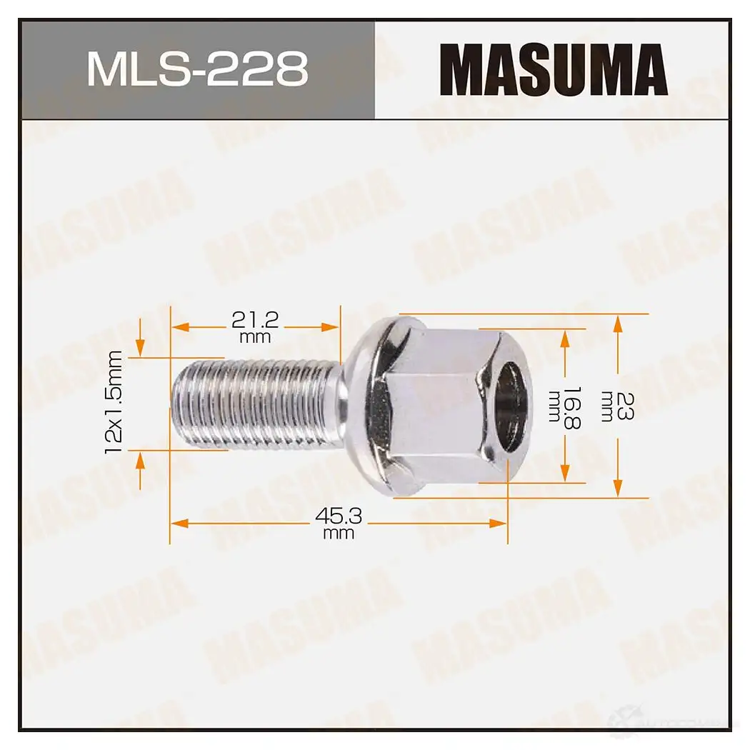 Болт колесный M12x1.5(R) MASUMA 1422879359 MLS-228 X7 SNJ изображение 0