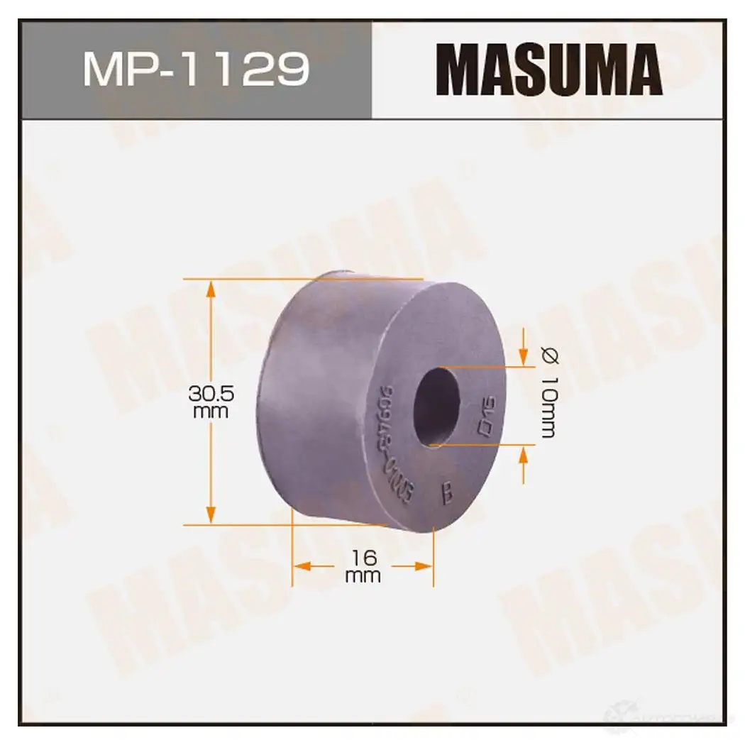 Втулка резиновая MASUMA MP-1129 C8 H3IG 1420577630 изображение 0