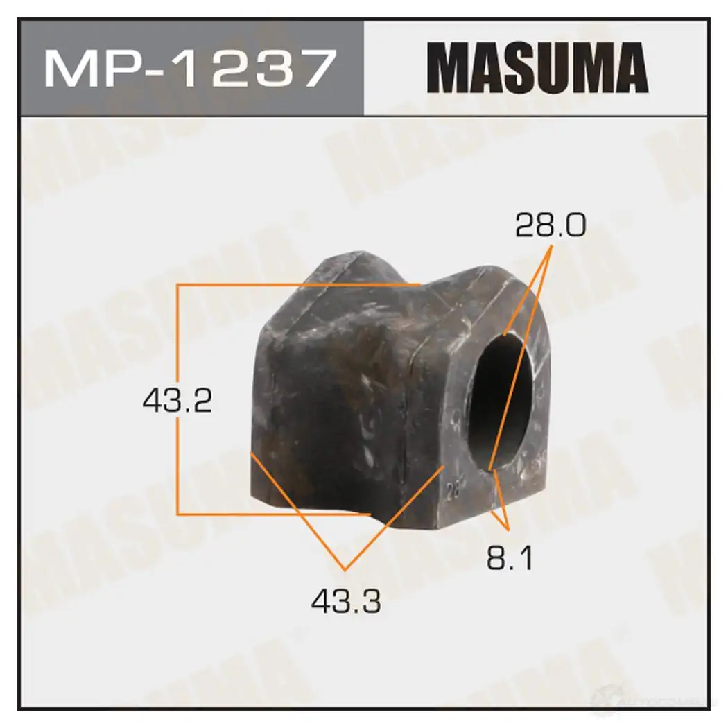 Втулка стабилизатора MASUMA 1422883340 MP-1237 GWOD DX изображение 0