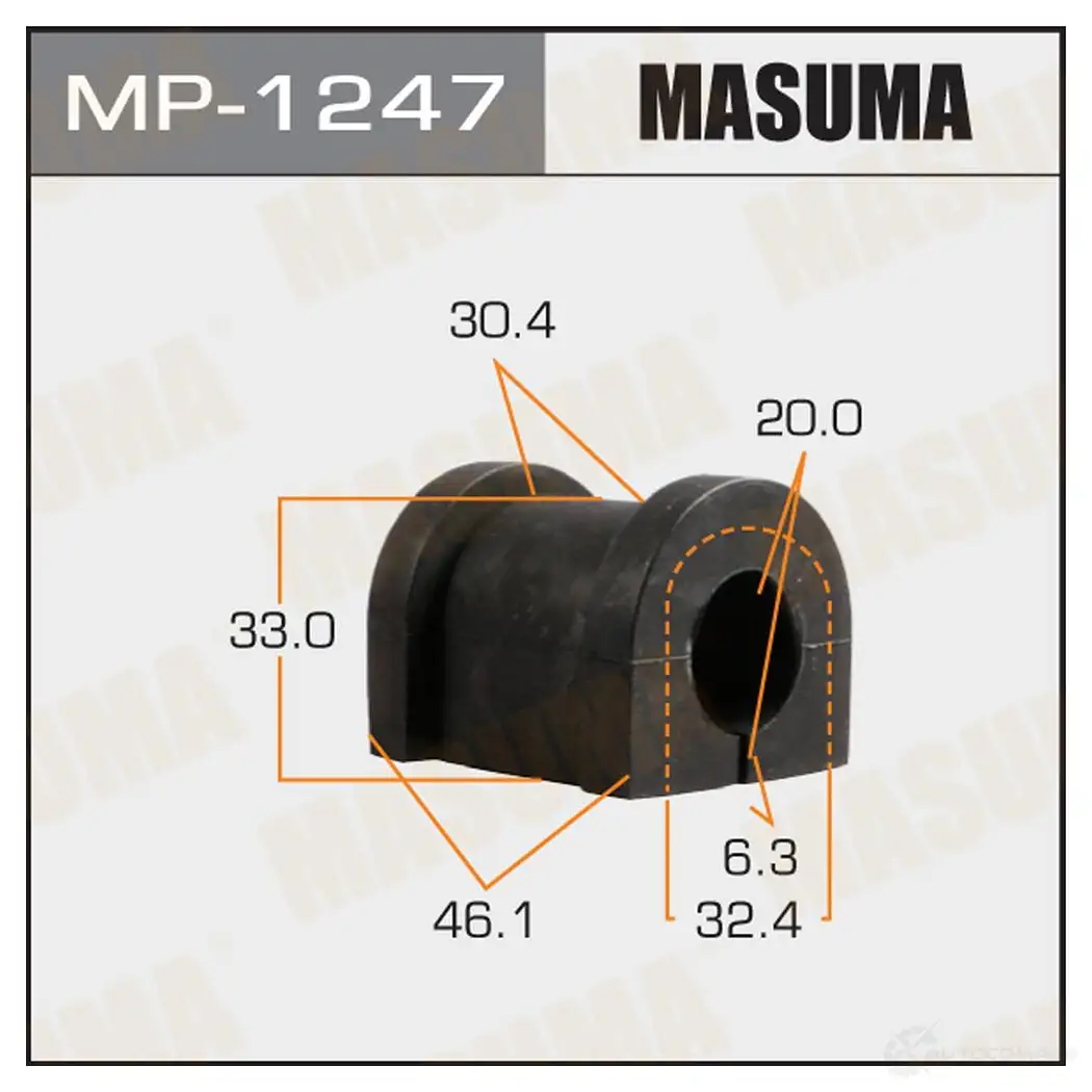 Втулка стабилизатора MASUMA MP-1247 1422883313 PXBJO7 R изображение 0