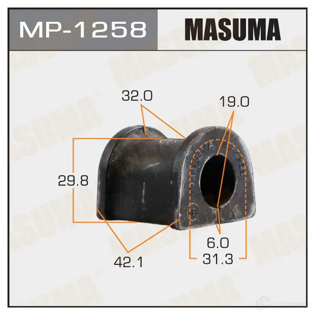 Втулка стабилизатора MASUMA 9FU681 6 1422883302 MP-1258 изображение 0