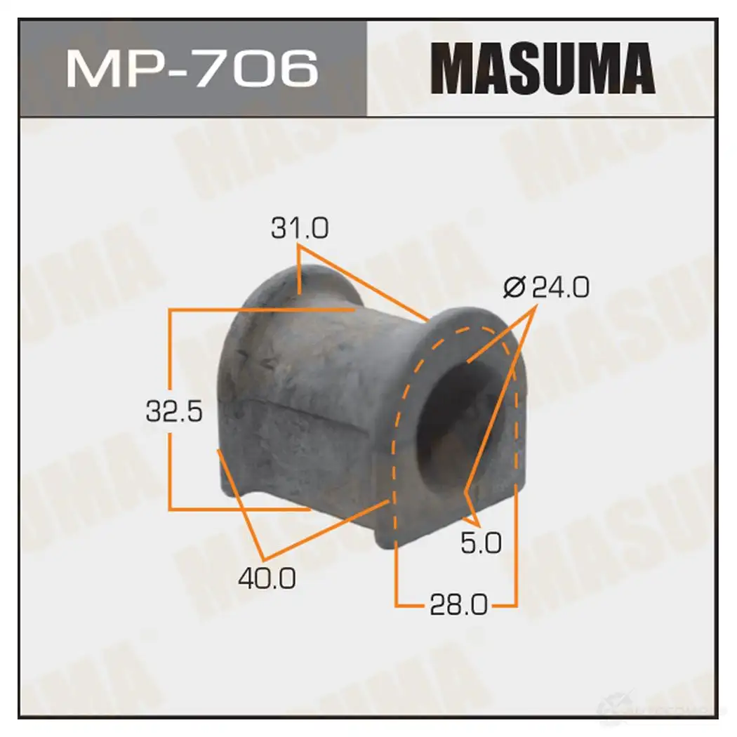 Втулка стабилизатора MASUMA MP-706 1422883152 T6L 79 изображение 0