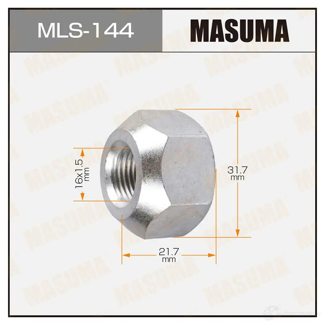 Гайка колесная M 16x1.5(L) под ключ 32, открытая MASUMA MLS-144 1422883128 U9M 8T8