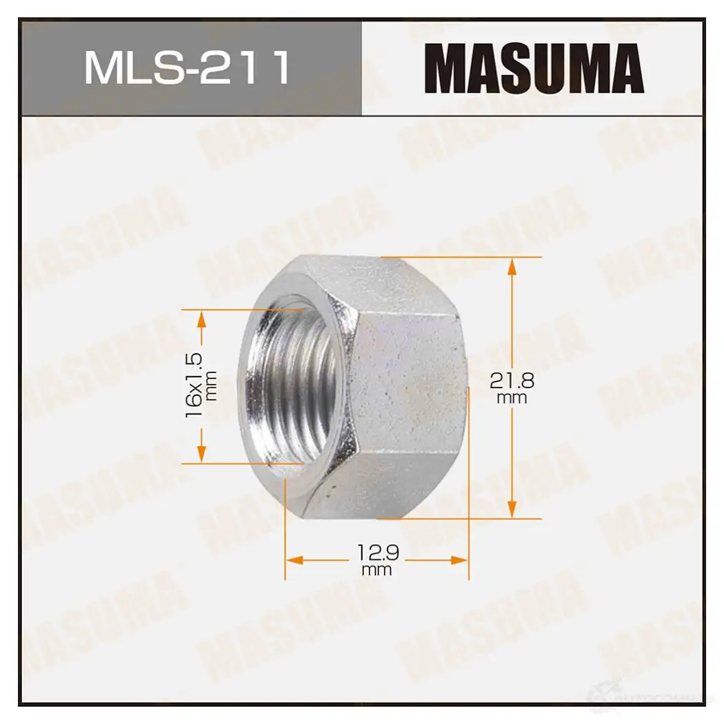 Гайка колесная M 16x1.5(R) под ключ 22 открытая MASUMA MLS-211 Q RCZTGF 1422882988 изображение 0