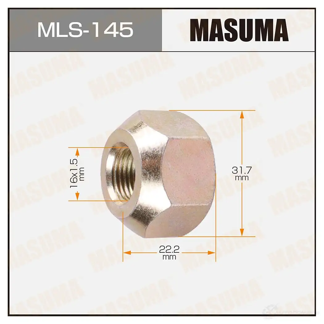 Гайка колесная M 16x1.5(R) под ключ 32, открытая MASUMA 0R GGP 1422883127 MLS-145