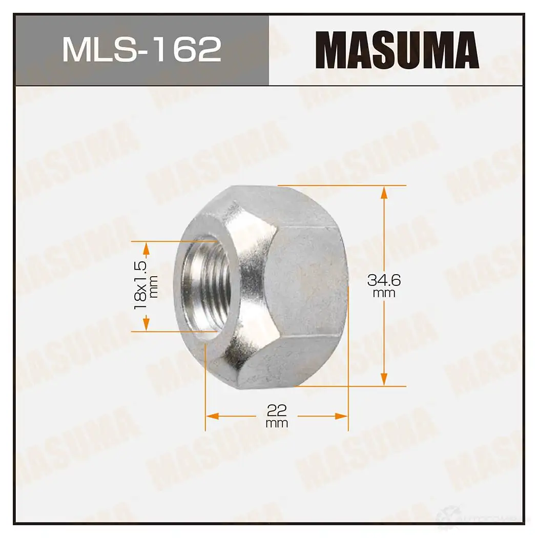 Гайка колесная M 18x1.5(L) под ключ 35 открытая MASUMA MLS-162 0U 0G6 1422883031