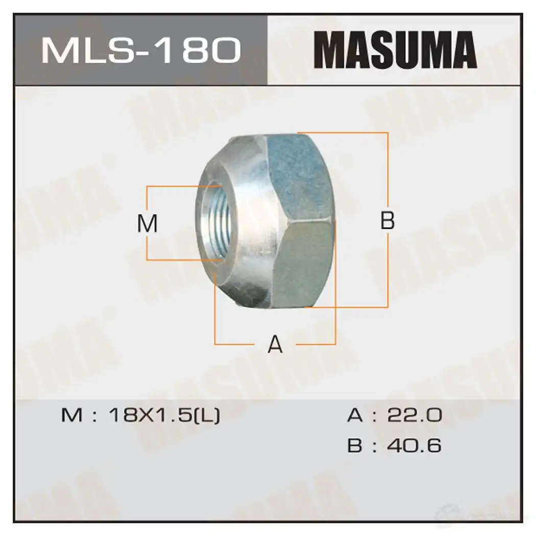 Гайка колесная M 18x1.5(L) под ключ 41 открытая MASUMA MLS-180 66B XP 1422883017