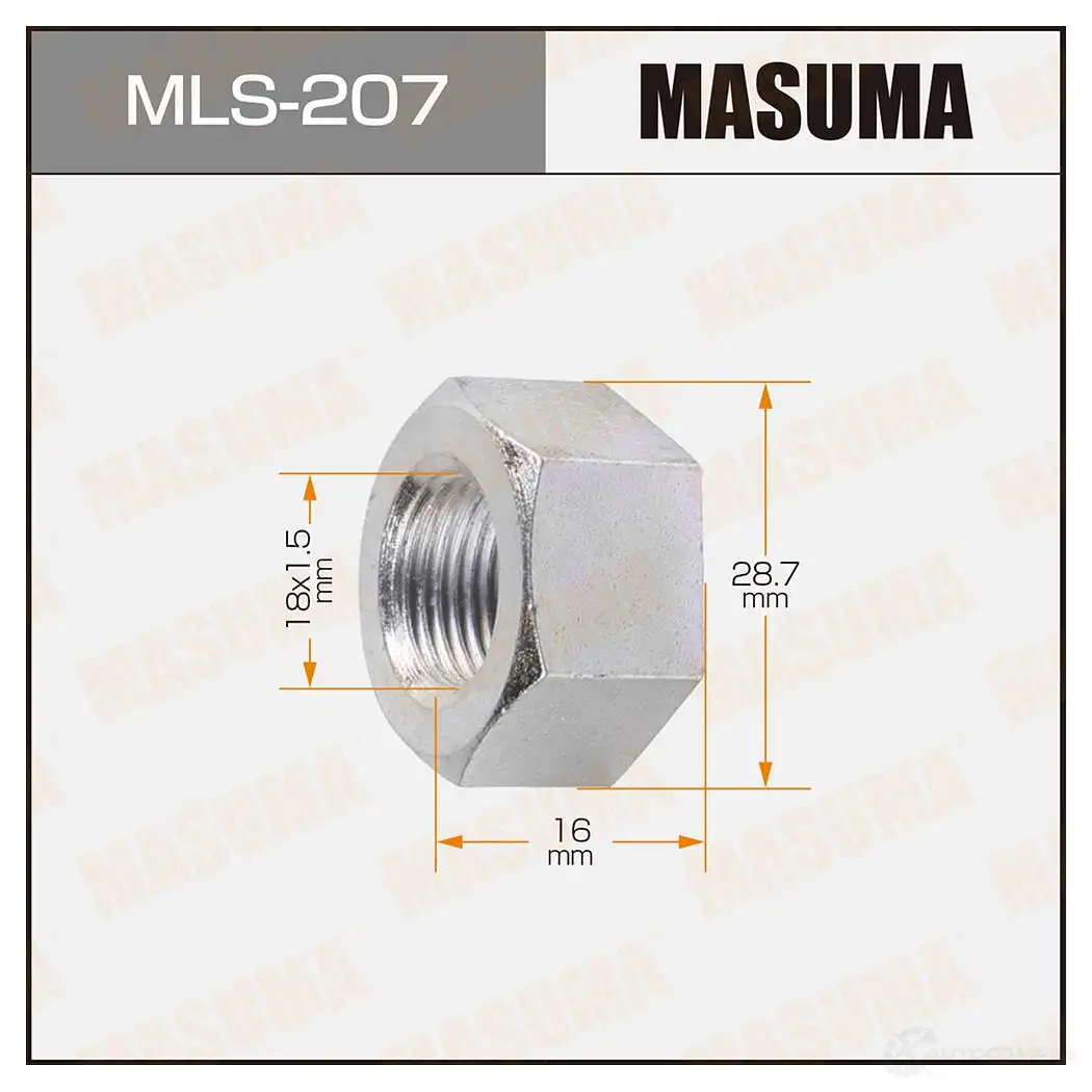 Гайка колесная M 18x1.5(R) под ключ 29 открытая MASUMA FVH SF MLS-207 1422883095