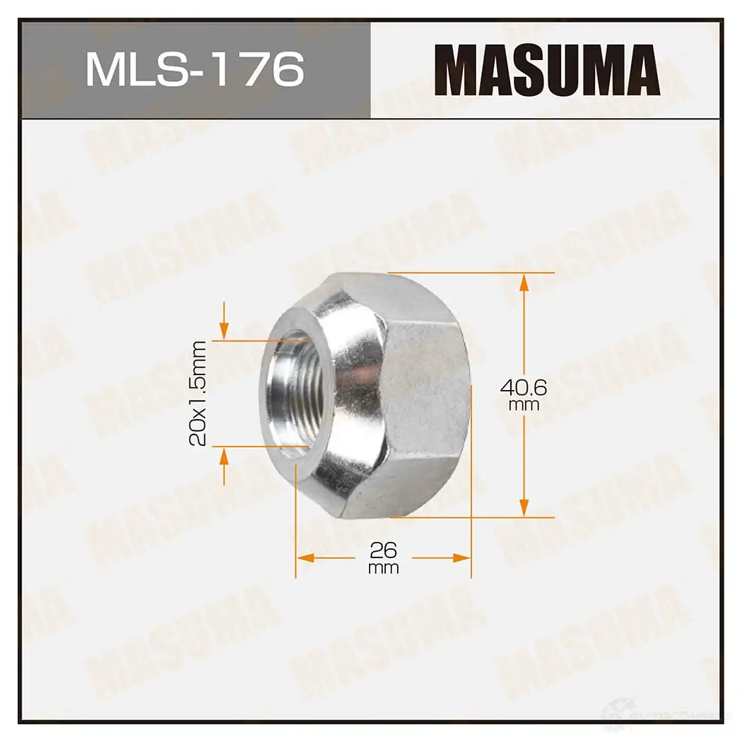 Гайка колесная M 20x1.5(L) под ключ 41 открытая MASUMA 1422883021 MLS-176 K1 G0ZZ