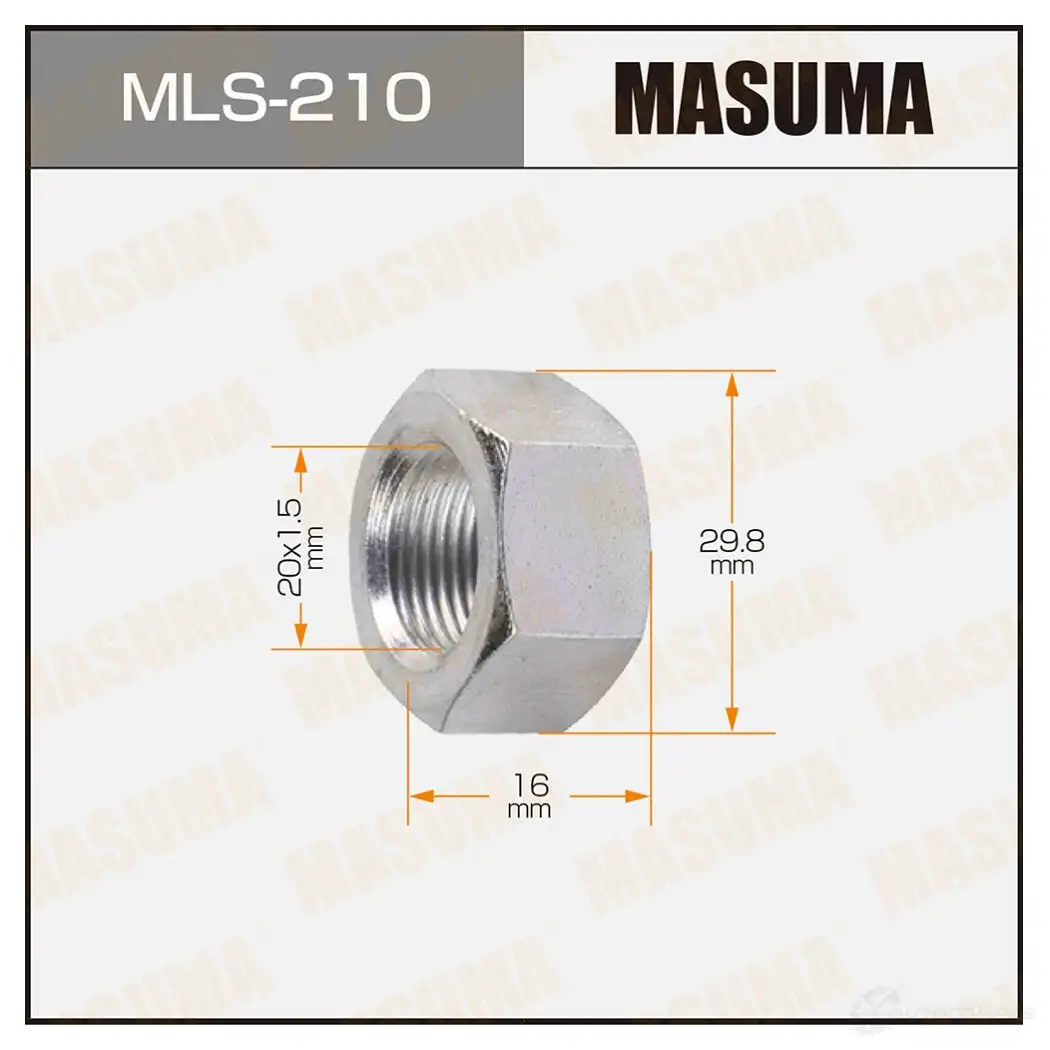 Гайка колесная M 20x1.5(R) под ключ 30 открытая MASUMA 1Q IU9N MLS-210 1422882989