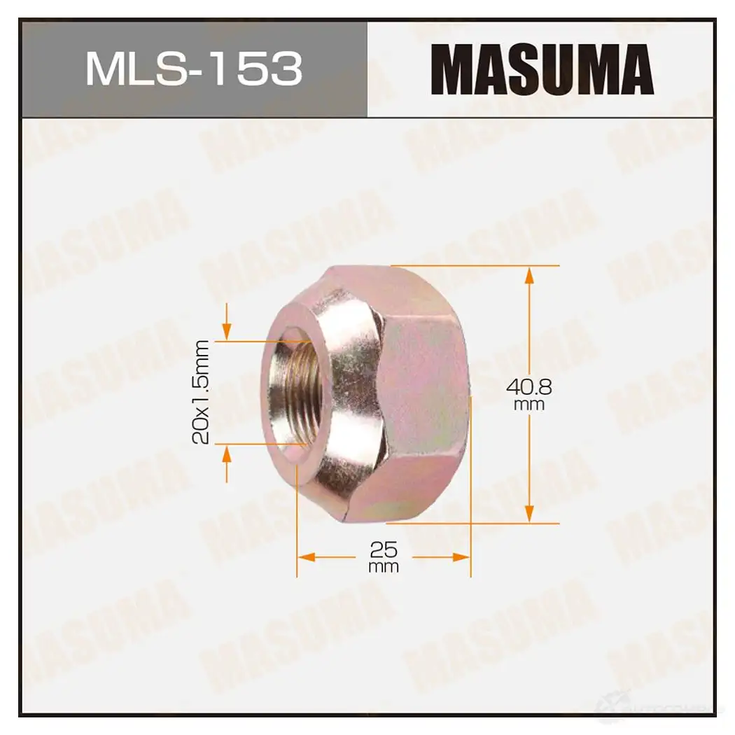 Гайка колесная M 20x1.5(R) под ключ 41 MASUMA 1422883121 PHFF 9Y MLS-153