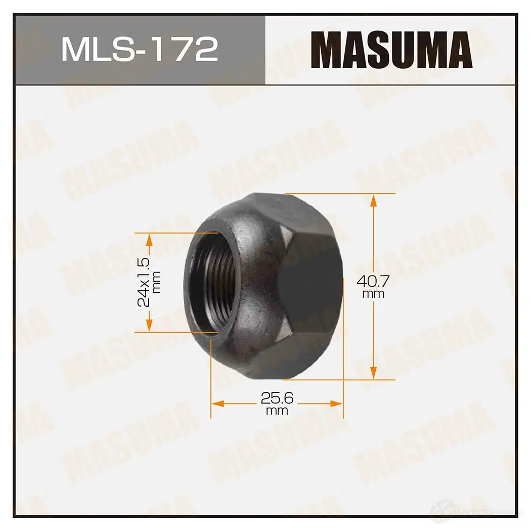 Гайка колесная M 24x1.5(L) под ключ 41 открытая MASUMA 1422883023 MLS-172 WS P86B