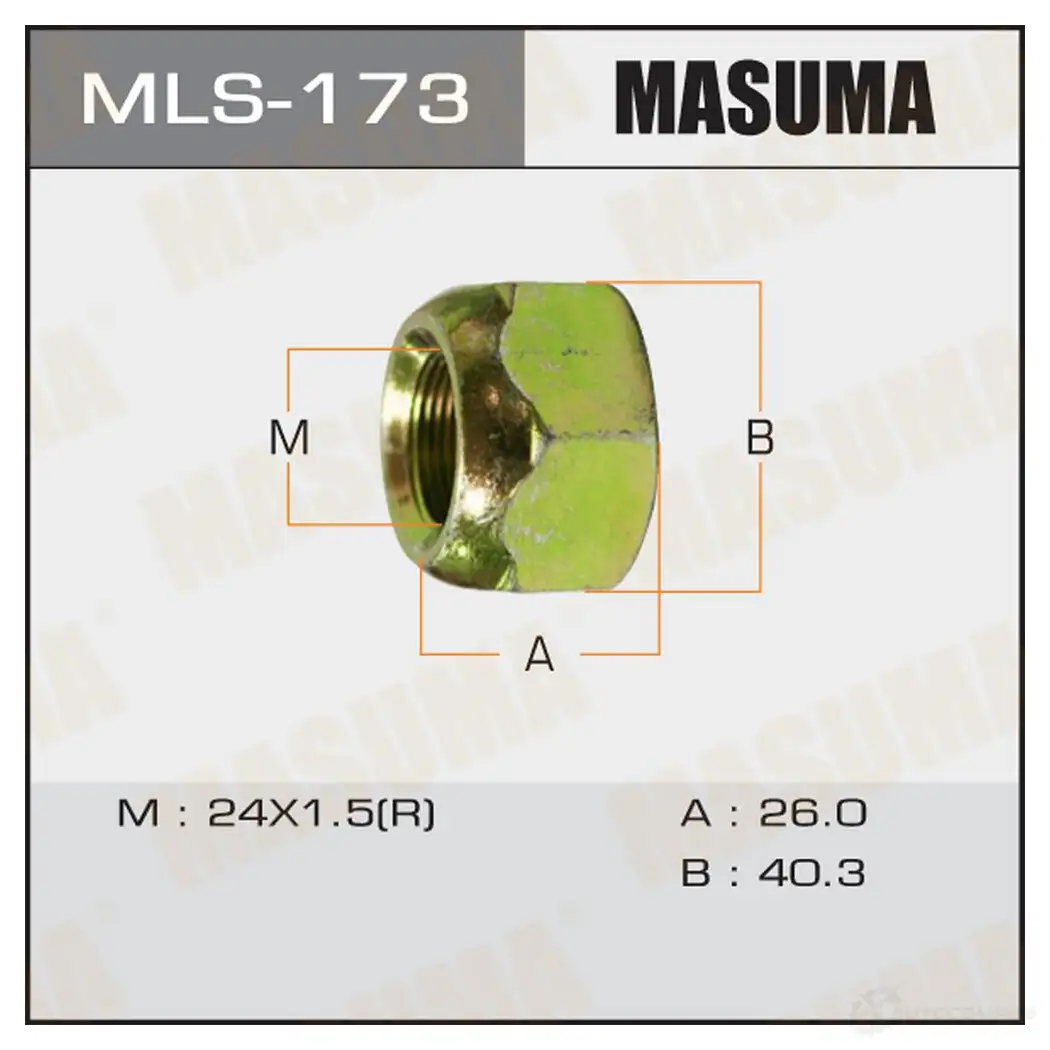 Гайка колесная M 24x1.5(R) под ключ 41 открытая MASUMA MLS-173 W9FU5 F 1422883022