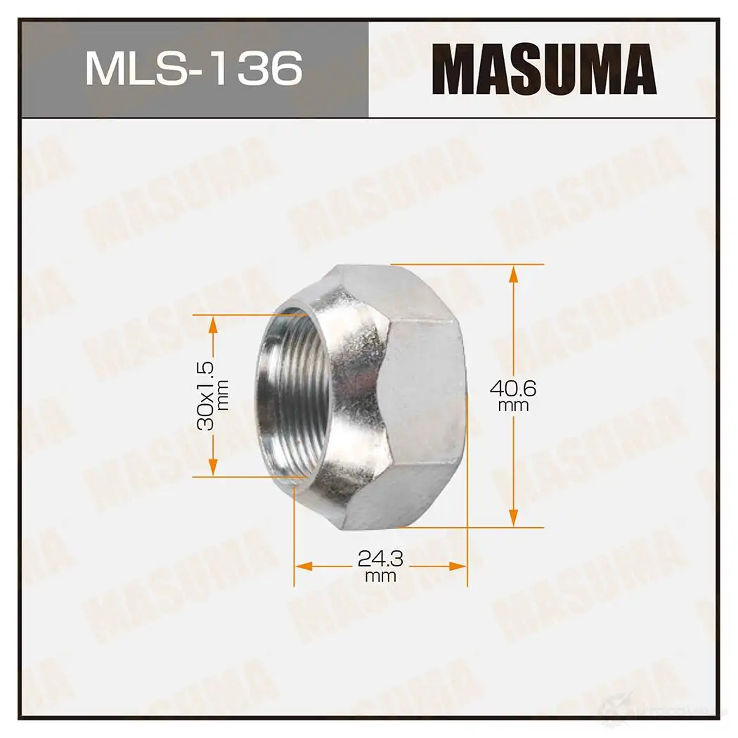 Гайка колесная M 30x1.5(L) под ключ 41 MASUMA MLS-136 GMV 49 1422883134