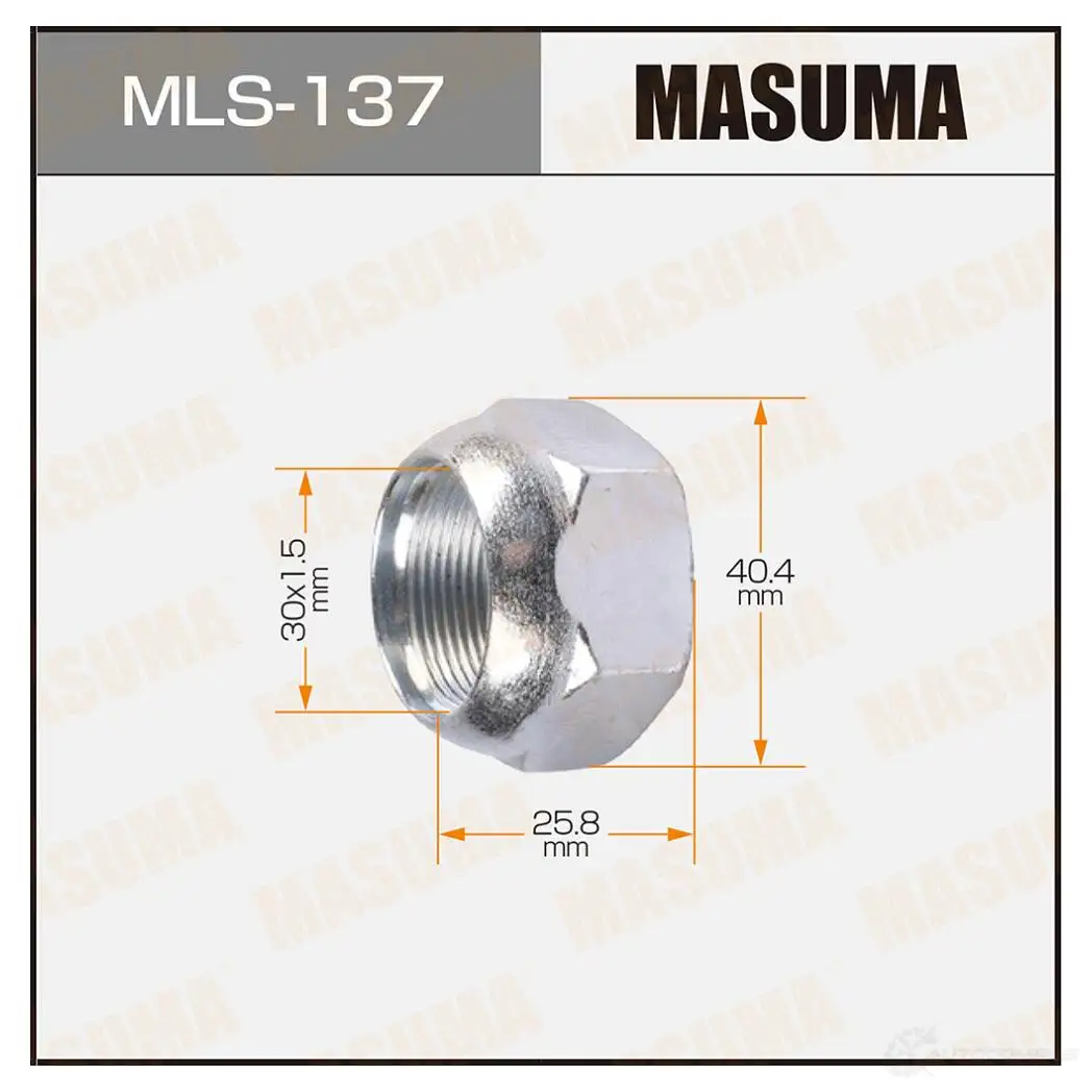 Гайка колесная M 30x1.5(R) под ключ 41 MASUMA MLS-137 2OA 6N 1422883133 изображение 0