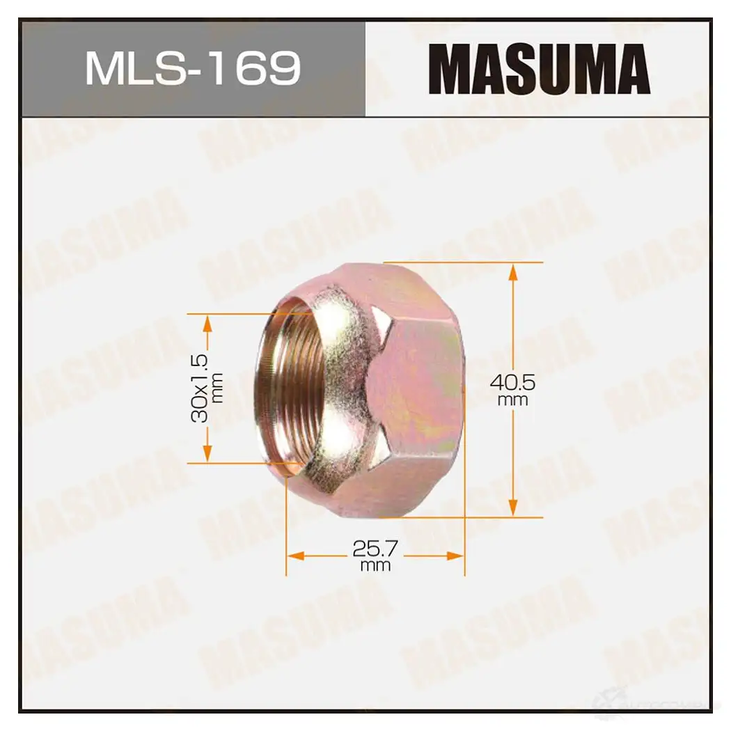 Гайка колесная M 30x1.5(R) под ключ 41 открытая MASUMA MLS-169 1422883026 4AJ TV