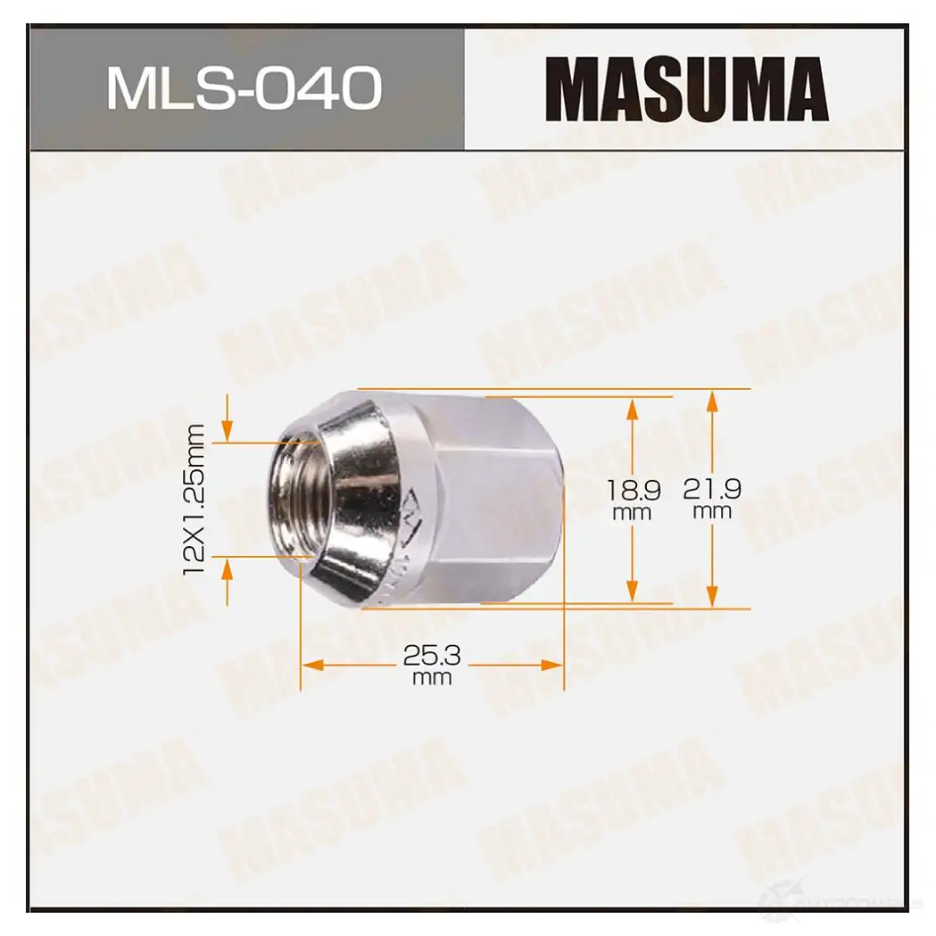 Гайка крепления колеса MASUMA MLS-040 1422883111 XOEQ 6 изображение 0