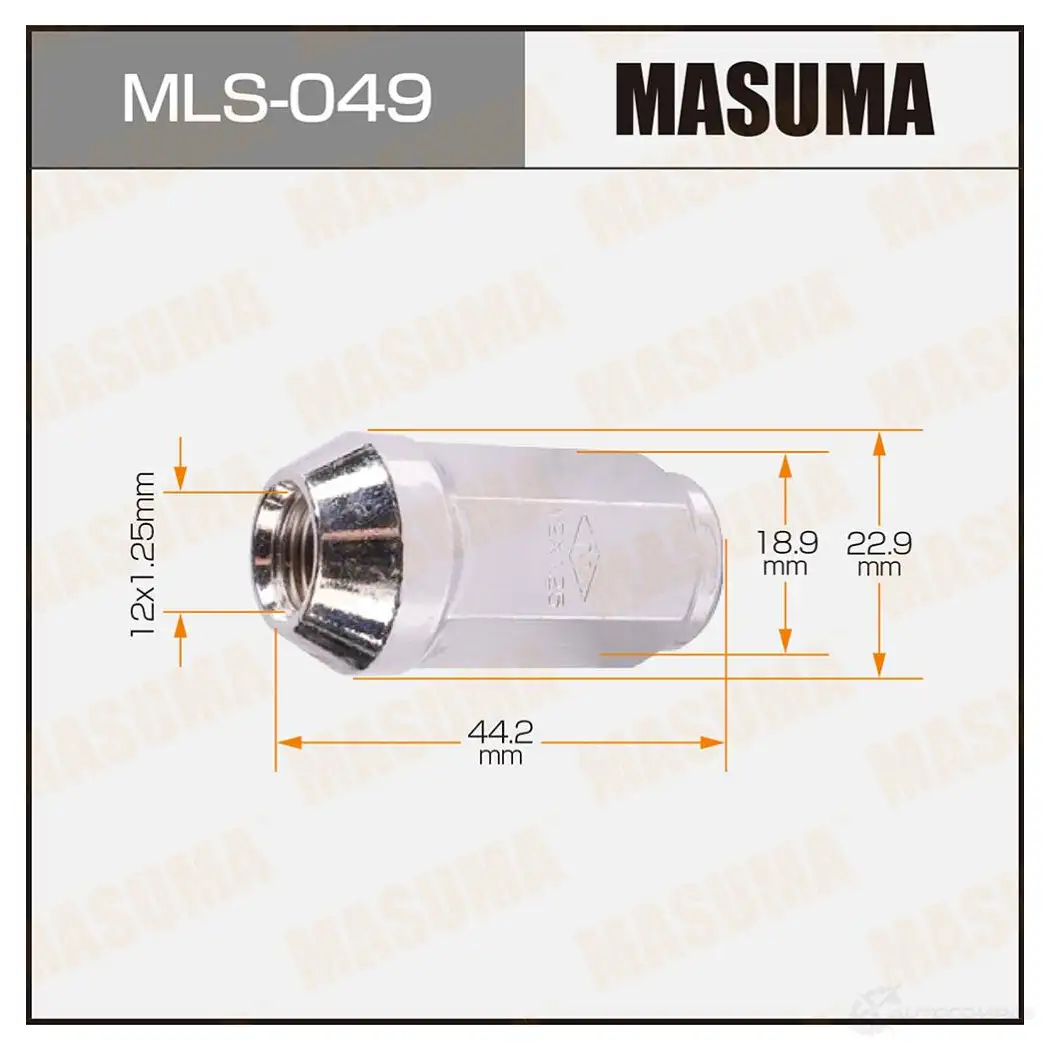 Гайка колесная M 12x1.25(R) под ключ 19 MASUMA 8VXZDIK U 4M06D 1422883070 MLS049