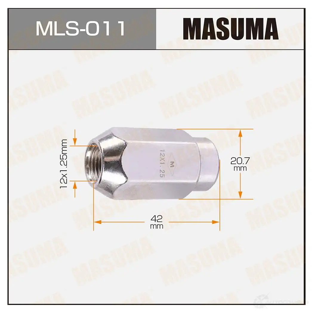 Гайка колесная M12x1.25(R) под ключ 21 MASUMA MLS-011 PH ERV 1422883120